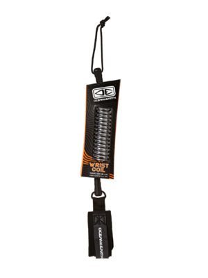 Ocean and Earth Basic Coiled Bodyboard Leash - Black