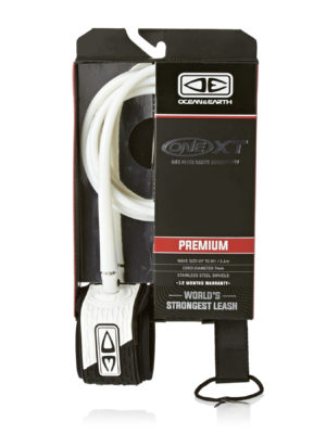 Ocean and Earth Premium Surf Leash - White