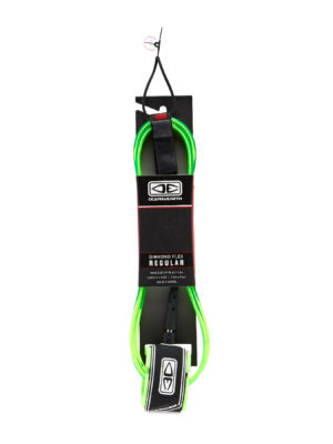 Ocean and Earth Regular Diamond Flex Surf Leash - Lime