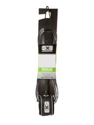 Ocean and Earth Regular Moulded Surf Leash - Black