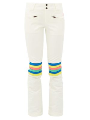 Perfect Moment - Aurora Striped Flared Ski Trousers - Womens - White Multi