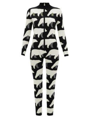 Perfect Moment - Bear-print Merino Wool Jumpsuit - Womens - Black