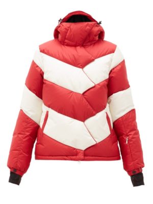 Perfect Moment - Chevron Super Down-filled Ski Jacket - Womens - Red Stripe