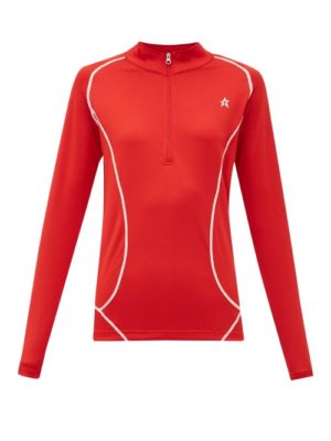 Perfect Moment - Half-zip High-neck Technical-jersey Top - Womens - Red