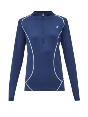 Perfect Moment - Half-zip Roll-neck Technical-jersey Top - Womens - Navy