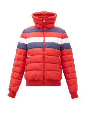 Perfect Moment - Queenie Striped Down-filled Jacket - Womens - Red Multi