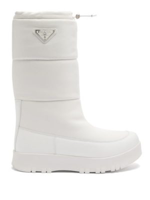 Prada - Leather Après-ski Boots - Womens - White