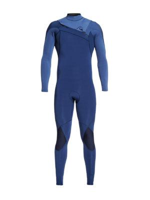 Quiksilver 3/2mm Highline Limited Monochrome Chest Zip Wetsuit - Iodine Blue Cascade Blue