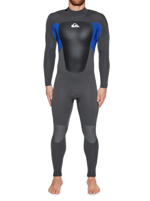 Quiksilver 4/3mm Prologue Back Zip Wetsuit - Jet Black Nite Blue