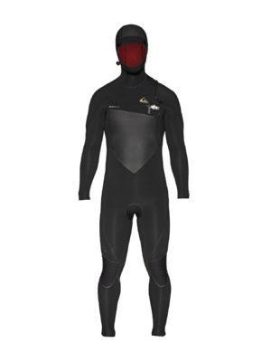 Quiksilver 5/4/3mm Highline Plus Chest Zip Hooded Wetsuit - Black