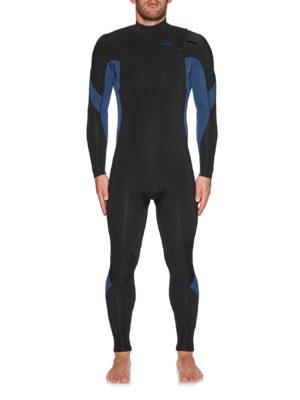 Quiksilver 5/4/3mm Syncro Chest Zip Wetsuit - Black Black Iodine Blue Iodine