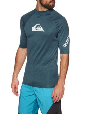 Quiksilver All Time Short Sleeve Rash Vest - Majolica Blue Heather