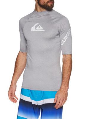 Quiksilver All Time Short Sleeve Rash Vest - Sleet Heather