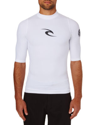 Rip Curl Comp Short Sleeve Rash Vest - White