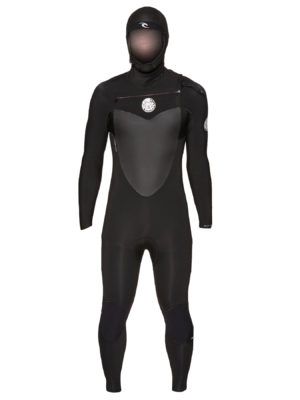 Rip Curl Flashbomb 4/3mm Chest Zip Hooded Wetsuit - Black