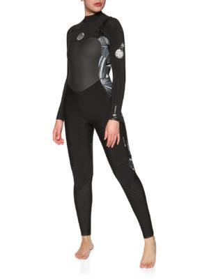 Rip Curl Flashbomb 4/3mm Chest Zip Womens Wetsuit - Black/ White