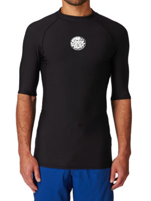 Rip Curl Flashbomb Short Sleeve Polypro Thermal Rash Vest - Black