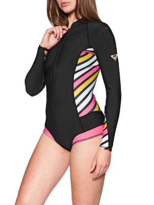 Roxy 1mm POP Surf Cheeky Long Sleeve Front Zip Womens Wetsuit - Black