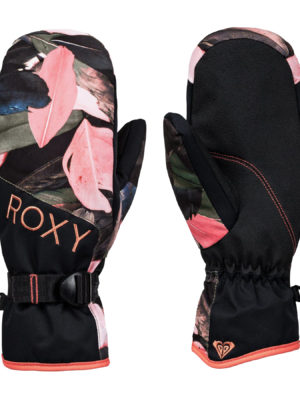 Roxy Jetty Mitt Womens Snow Gloves - Living Coral Plumes