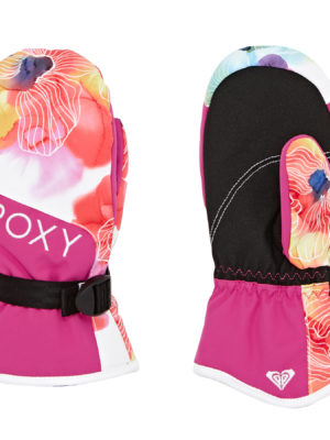 Roxy Rx Jetty Mitt Girls Snow Gloves - Bright White Sunshine Flowers