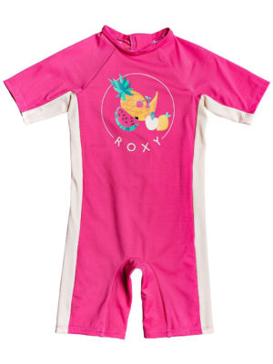 Roxy Springsuit K Short Sleeve Girls Rash Vest - Pink Flambe