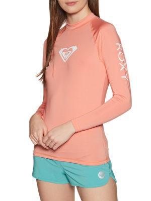 Roxy Swim The Sea Long Sleeve Womens Rash Vest - Peach Blush Bright Skies S