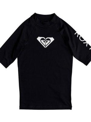 Roxy Whole Hearted Short Sleeve Girls Rash Vest - Anthracite