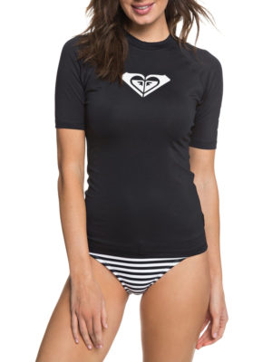 Roxy Whole Hearted Short Sleeve Womens Rash Vest - Anthracite