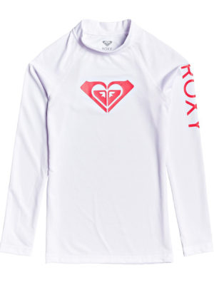 Roxy Wholehearted Long Sleeve Girls Rash Vest - White