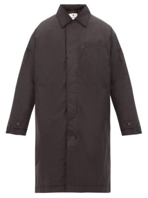 Snow Peak - Single-breasted Down-filled Waxed Coat - Mens - Black