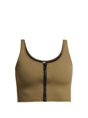 Solid & Striped - The Christie Zipped Bikini Top - Womens - Khaki