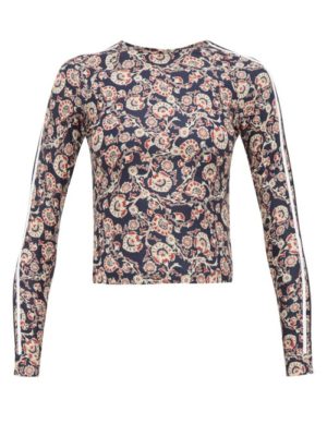 The Upside - Paisley-print Rash Guard - Womens - Blue Multi