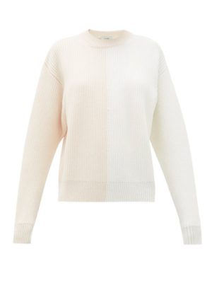 Vaara - Eliza Two-tone Wool Sweater - Womens - Pink White