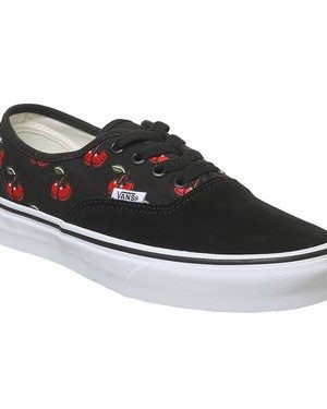 Vans Authentic BLACK CHERRIES,Black,White,Black and Red