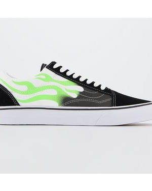 Vans Old Skool BLACK TRUE WHITE GREEN FLAME