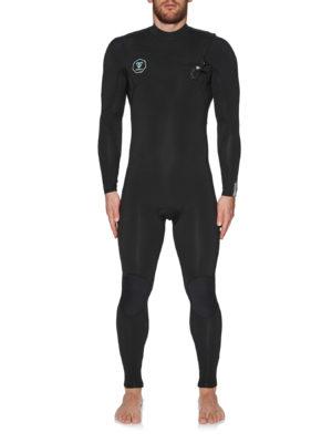 Vissla 7 Seas 3/2mm Chest Zip Wetsuit - Black With Jade