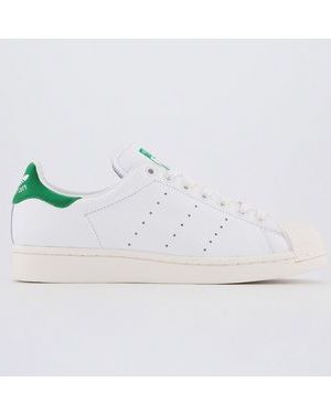 adidas Superstan WHITE WHITE GREEN,White and Green