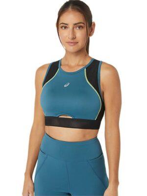 ASICS Women's Mesh Panel Training Bra - Gloomy Sea L