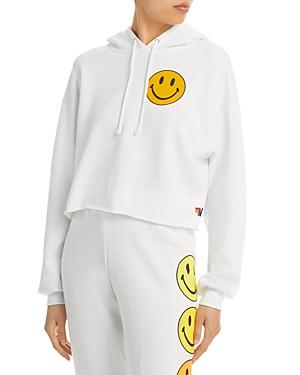 Aviator Nation Smiley 2 Graphic Cropped Hoodie