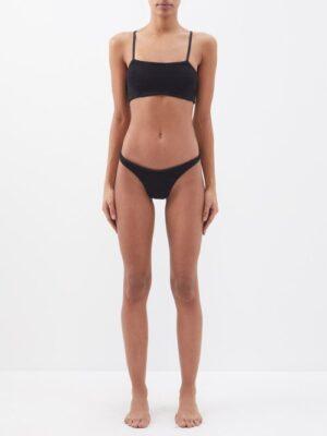 Hunza G - Gigi High-leg Crinkle-knit Bikini - Womens - Black
