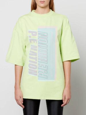 P.E Nation Alignment Oversized Printed Organic Cotton-Jersey T-Shirt