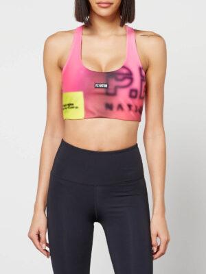 P.E Nation Women's Immersion Stretch-Jersey Sports Bra - Blur Print