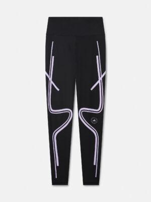 Stella McCartney - TruePace Running Leggings, Woman, Black/Purple Glow, Size: XL