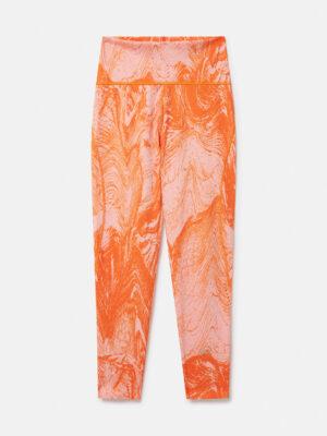 Stella McCartney - TruePurpose Moire Wood Print Optime Training 7/8 Leggings, Woman, Unity Orange/Light Flash Red, Size: XS