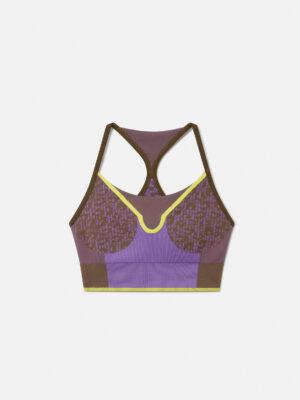 Stella McCartney - TrueStrength Seamless Medium Support Yoga Sports Bra, Woman, Trace Olive/Deep Lilac/Shock Slime, Size: M