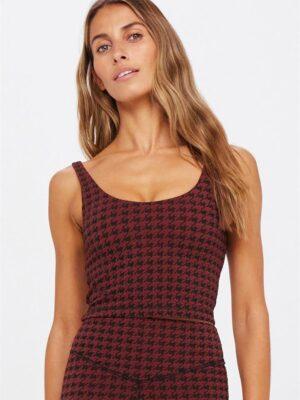 The Upside Houndstooth Tess Crop Chocolate