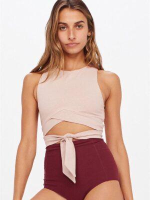 The Upside Plie Phoebe Tie Top Blush