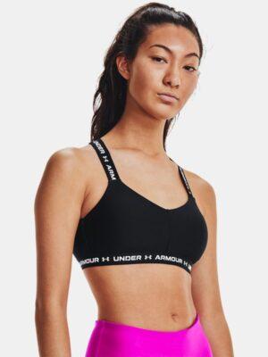 Women's Under Armour Crossback Low Sports Bra Black / White / White L