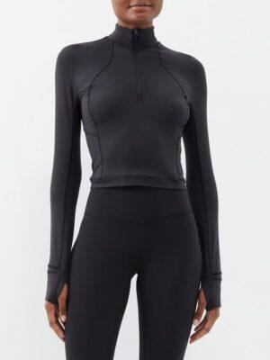 Lululemon - It's Rulu Run Technical-jersey Cropped Top - Womens - Black