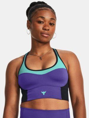 Women's Project Rock Infinity Mid Longline Lets Go Bra Electric Purple / Neptune / Black L